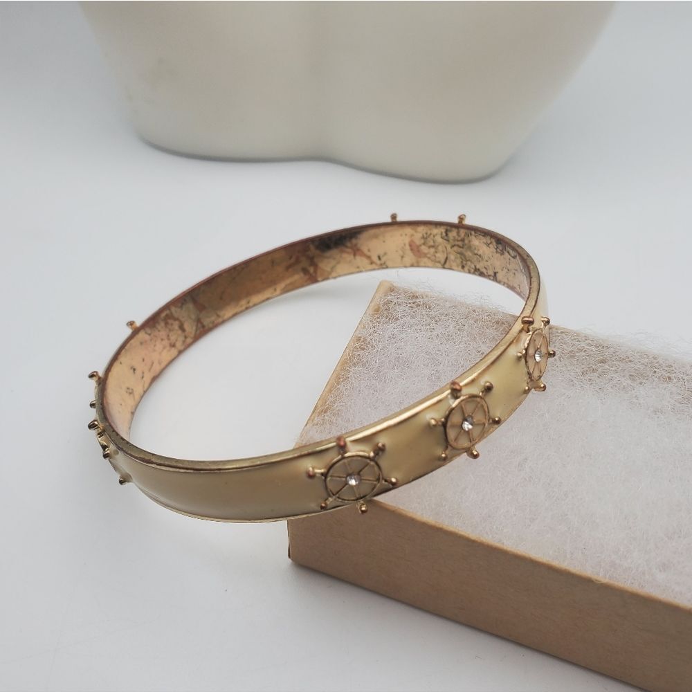 Sailors stearing wheel bracelet bangle in cream vintage piece B1012 - Picture 2 of 3